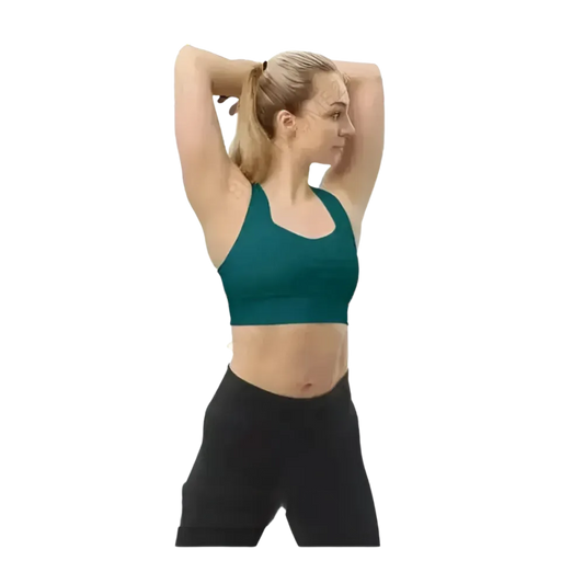 Damen Racerback Tank Crop Top mit Polstern in XS-3XL, Sportbekleidung von BUYATHOME24, sportliches Oberteil für Damen.