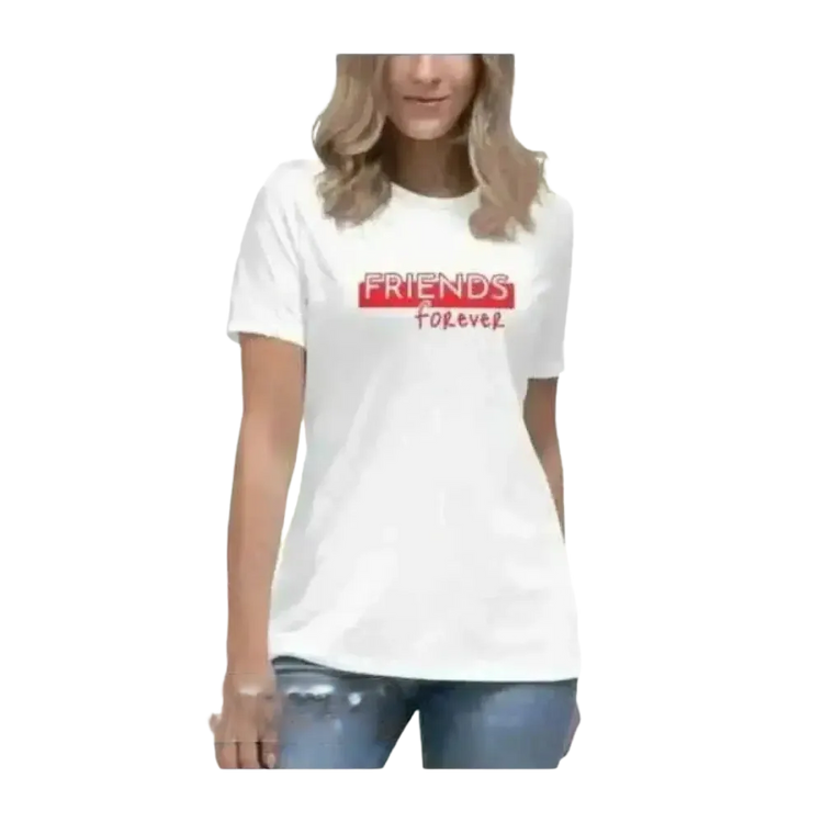 Damen Grafik T-Shirt in S bis 3XL, Baumwolle, stilvoll und bequem, mit grafischem Druck auf weißem Baumwollshirt.
