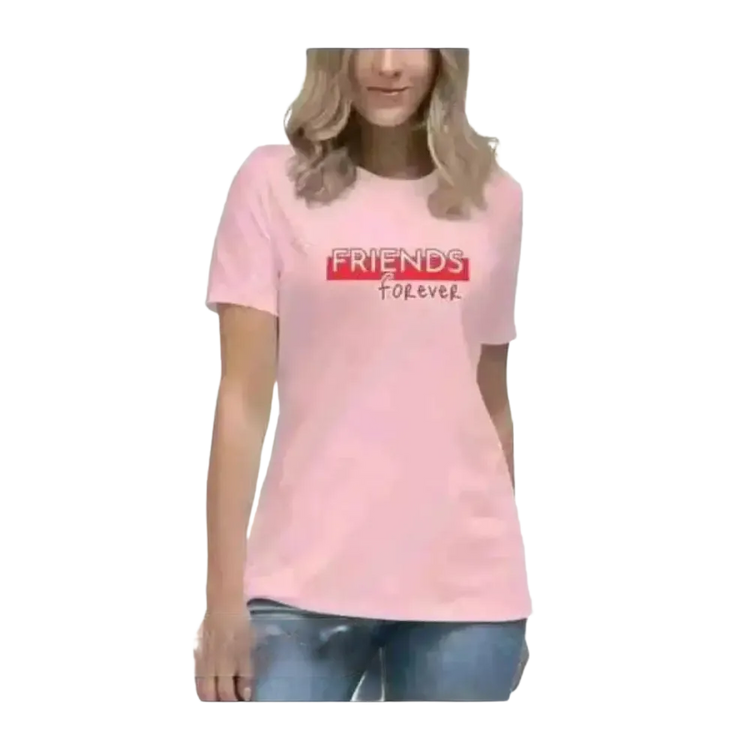 Damen Grafik T-Shirt von BUYATHOME24 in Pink, Kurzarm, Baumwolle, für Damen S bis 3XL, mit modernem Design.