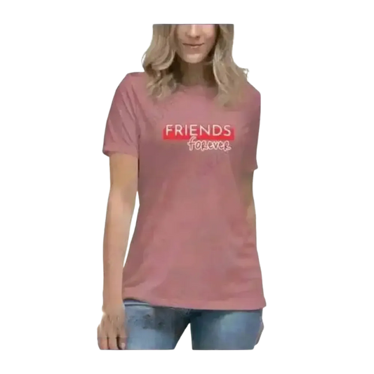 Damen Grafik T-Shirt in Baumwolle, kurzärmlig, Heather Mauve, für Damen S-3XL, zeitloser Stil, von BUYATHOME24