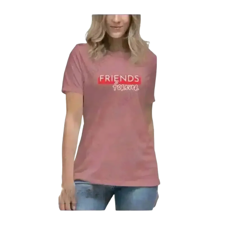 Damen Grafik T-Shirt in Baumwolle, kurzärmlig, Heather Mauve, für Damen S-3XL, zeitloser Stil, von BUYATHOME24