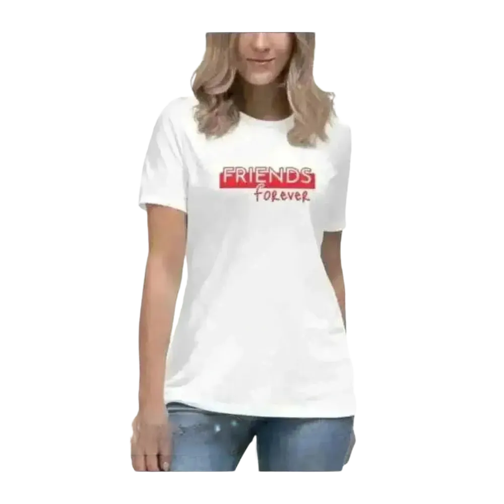 Damen Grafik T-Shirt in Baumwolle, kurzärmelig, weiß, mit modernem Design, erhältlich in den Größen S bis 3XL.