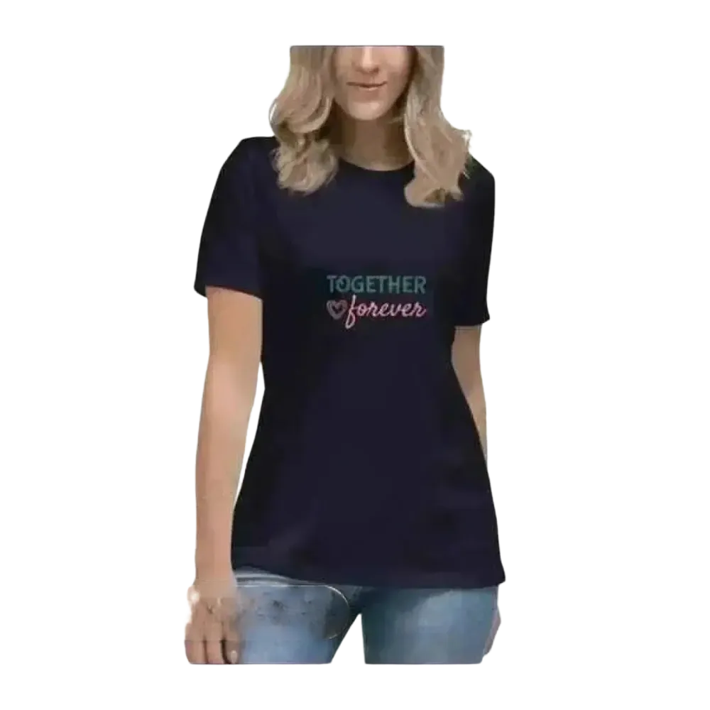 Elegantes Damen Baumwoll-T-Shirt mit Rundhalsausschnitt, Kurzarm, navy, in Größe S bis 3XL, Grafik Design, bequem und stilvoll