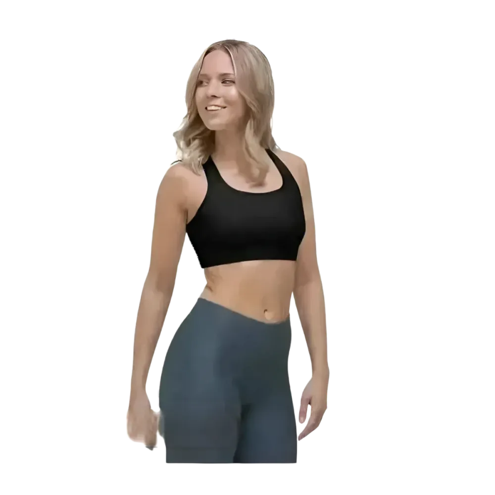 Damen Sport-BH von BUYATHOME24 mit Polstern, 4-Wege-Stretch, in XS bis 2XL, sportliche Sportbekleidung, Nahaufnahme