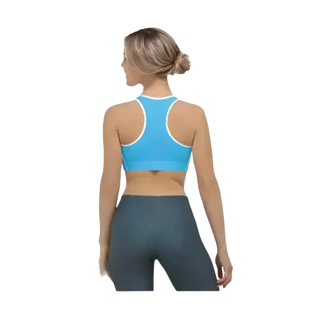 Damen Sport-BH mit Polstern in Schwarz, Racerback, aus elastischem Material, in XS bis 2XL, von BUYATHOME24