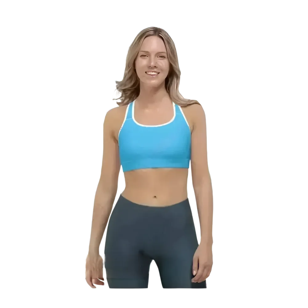 Damen Sport-BH mit Polstern in Schwarz, Racerback, in verschiedenen Größen XS bis 2XL, von BUYATHOME24, sportliche Kleidung