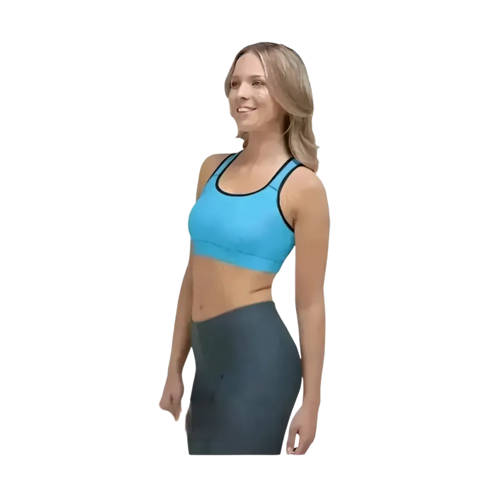 Schwarzer Damen Sport-BH mit Polstern und Racerback, in XS bis 2XL, von BUYATHOME24, sportliche Damenbekleidung