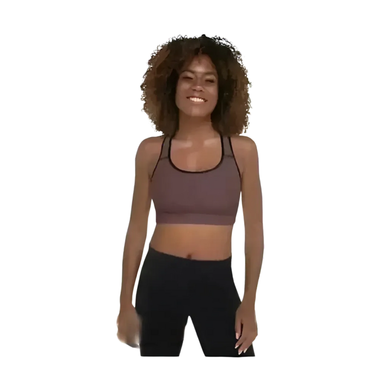 Damen Sport-BH mit Polstern, schnelltrocknend, in XS bis 2XL, von BUYATHOME24, zeigt sportliche Sportbekleidung in verschiedenen Größen