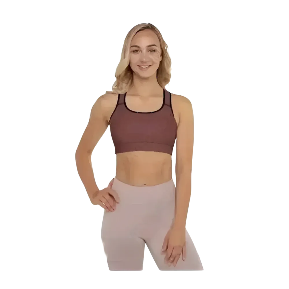 Damen Sport-BH mit Polstern in XS bis 2XL, aus vier-Wege-Stretch, bequeme Sportbekleidung von BUYATHOME24