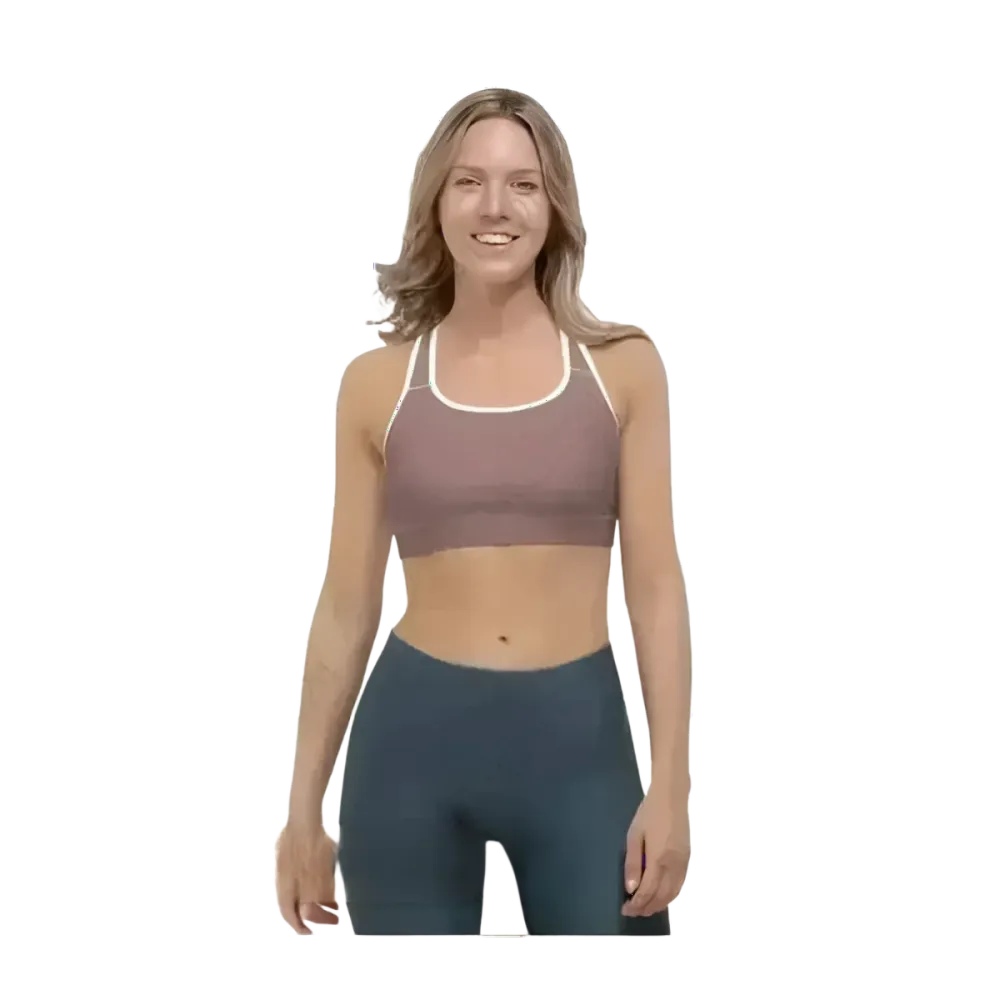 Damen Sport-BH mit Polstern von BUYATHOME24, Vier-Wege-Stretch, in XS bis 2XL, zeigt sportliches Design und bequeme Passform