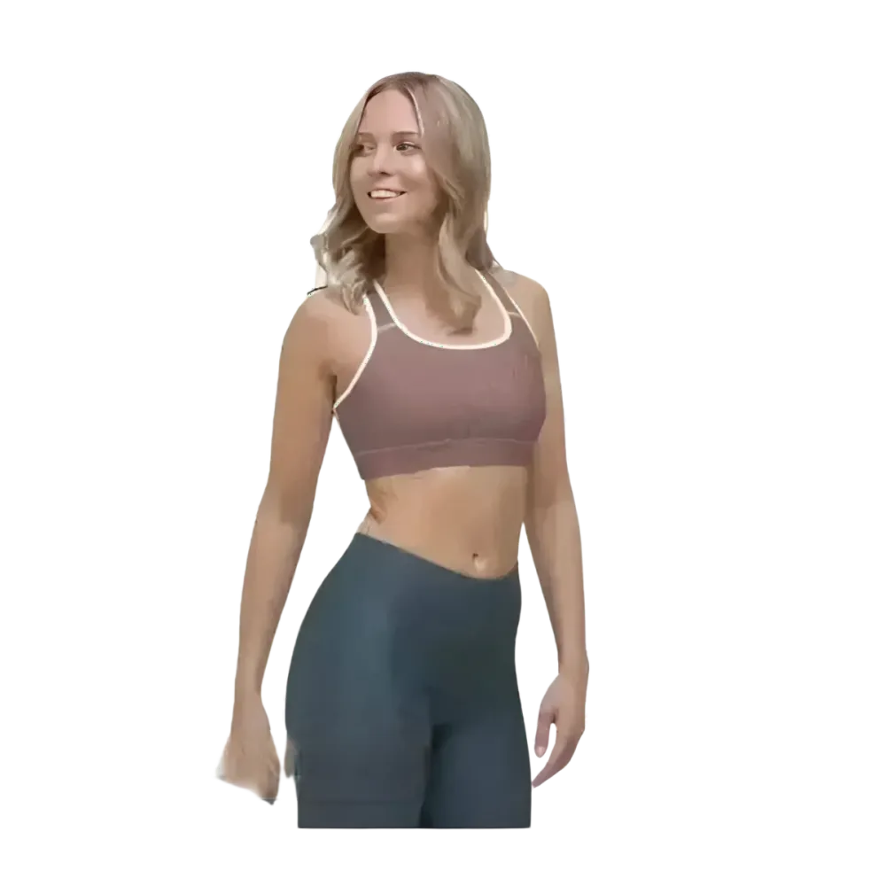 Damen Sport-BH von BUYATHOME24 mit Polstern und Vier-Wege-Stretch, in XS bis 2XL, sportliche Damenbekleidung, Nahaufnahme