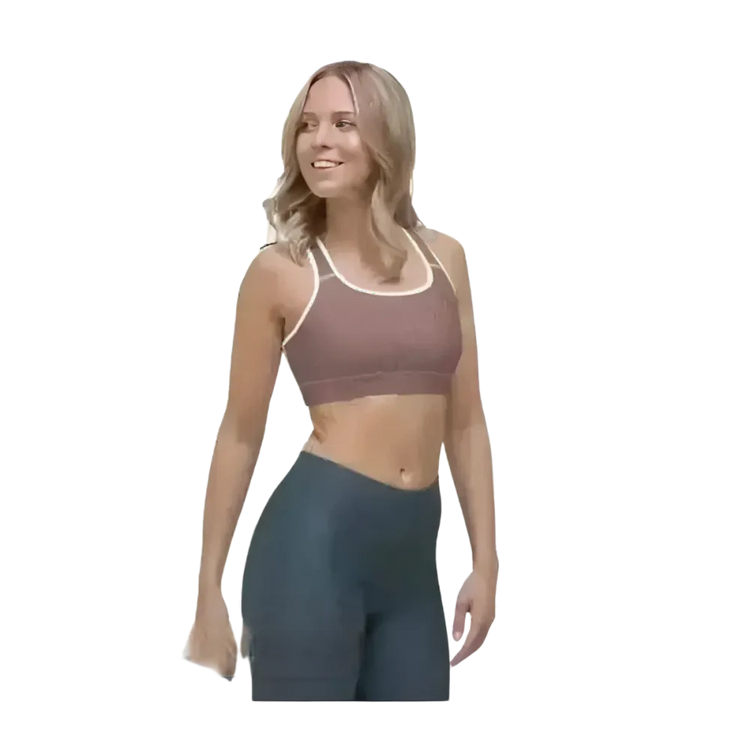 Damen Sport-BH von BUYATHOME24 mit Polstern und Vier-Wege-Stretch, in XS bis 2XL, sportliche Damenbekleidung, Nahaufnahme