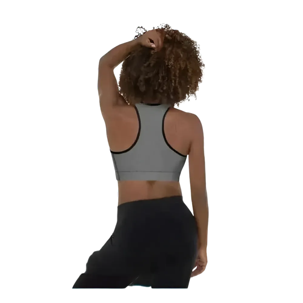 Damen Sport-BH mit Polstern in XS bis 2XL, vier-weißer Stretch, bequeme Sportbekleidung von BUYATHOME24.