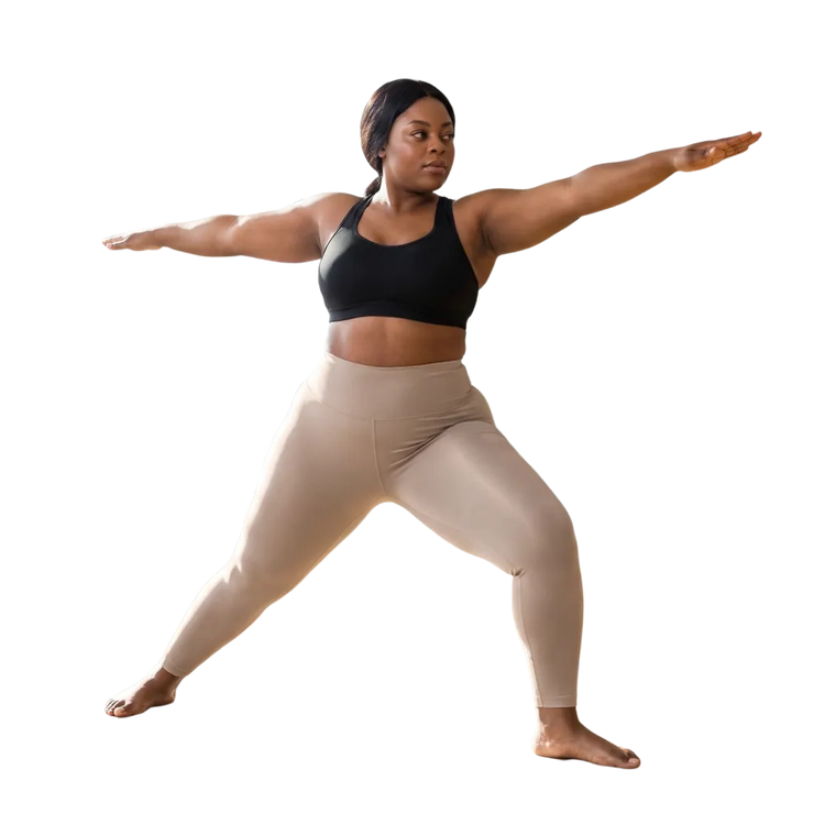 Damen Sport Leggings von BUYATHOME24, hohe Taille, seitliche Taschen, in 2XS bis 6XL, bequem und sportlich, schwarze Farbe