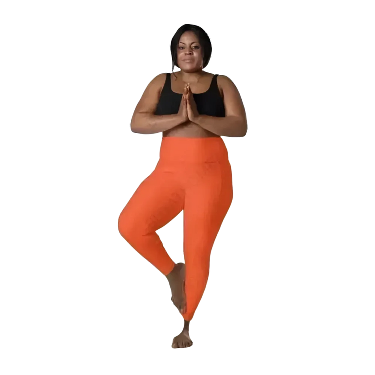 Damen Sport Leggings von BUYATHOME24, hohe Taille mit Seitentaschen, in 2XS bis 6XL, bequeme Sportbekleidung für Damen