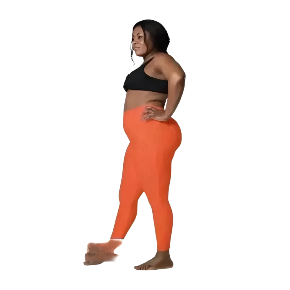 Damen Sport Leggings von BUYATHOME24 mit hoher Taille und Seitentaschen, in 2XS bis 6XL, sportliche Damenbekleidung