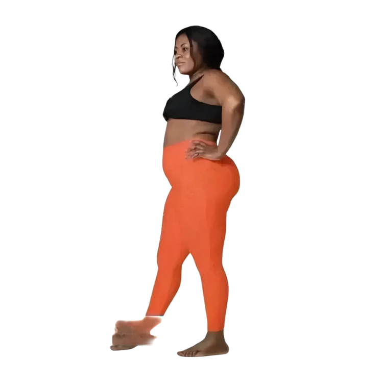 Damen Sport Leggings von BUYATHOME24 mit hoher Taille und Seitentaschen, in 2XS bis 6XL, sportliche Damenbekleidung