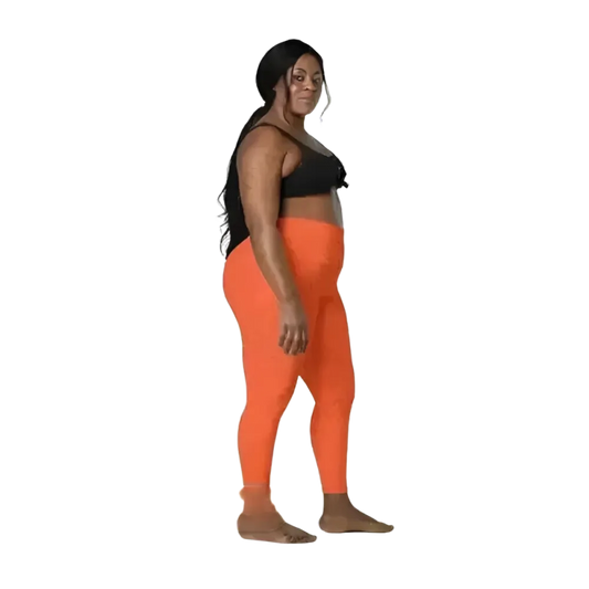 Damen Sport Leggings von BUYATHOME24 mit hoher Taille und Seitentaschen, in 2XS bis 6XL, aus elastischem Sportmaterial.