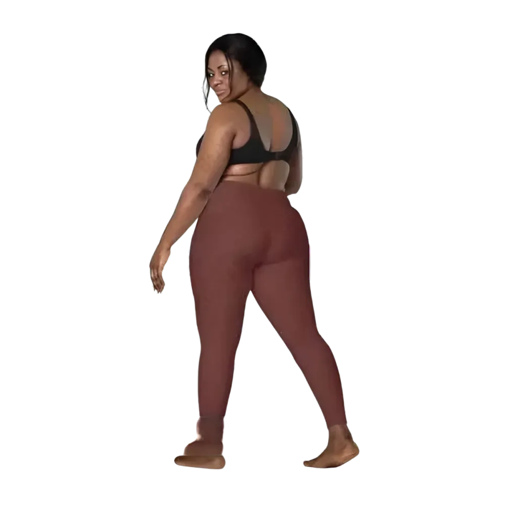 Damen Sport Leggings von BUYATHOME24 mit hoher Taille und seitlichen Taschen in verschiedenen Größen, bequem und sportlich.
