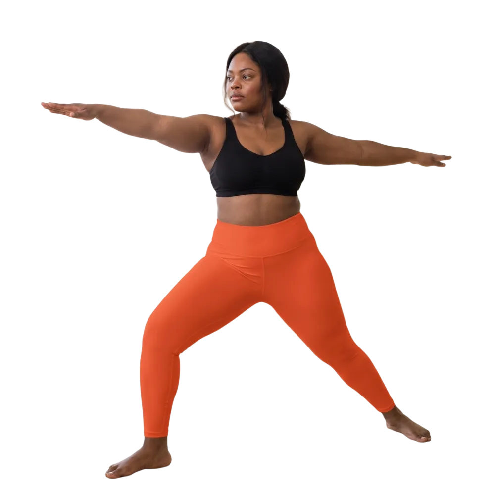 Damen Sport Leggings von BUYATHOME24, hohe Taille mit Seitentaschen, in 2XS-6XL, elastisch und bequem für Fitness und Freizeit.