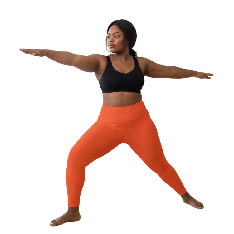 Damen Sport Leggings von BUYATHOME24, hohe Taille mit Seitentaschen, in 2XS-6XL, elastisch und bequem für Fitness und Freizeit.