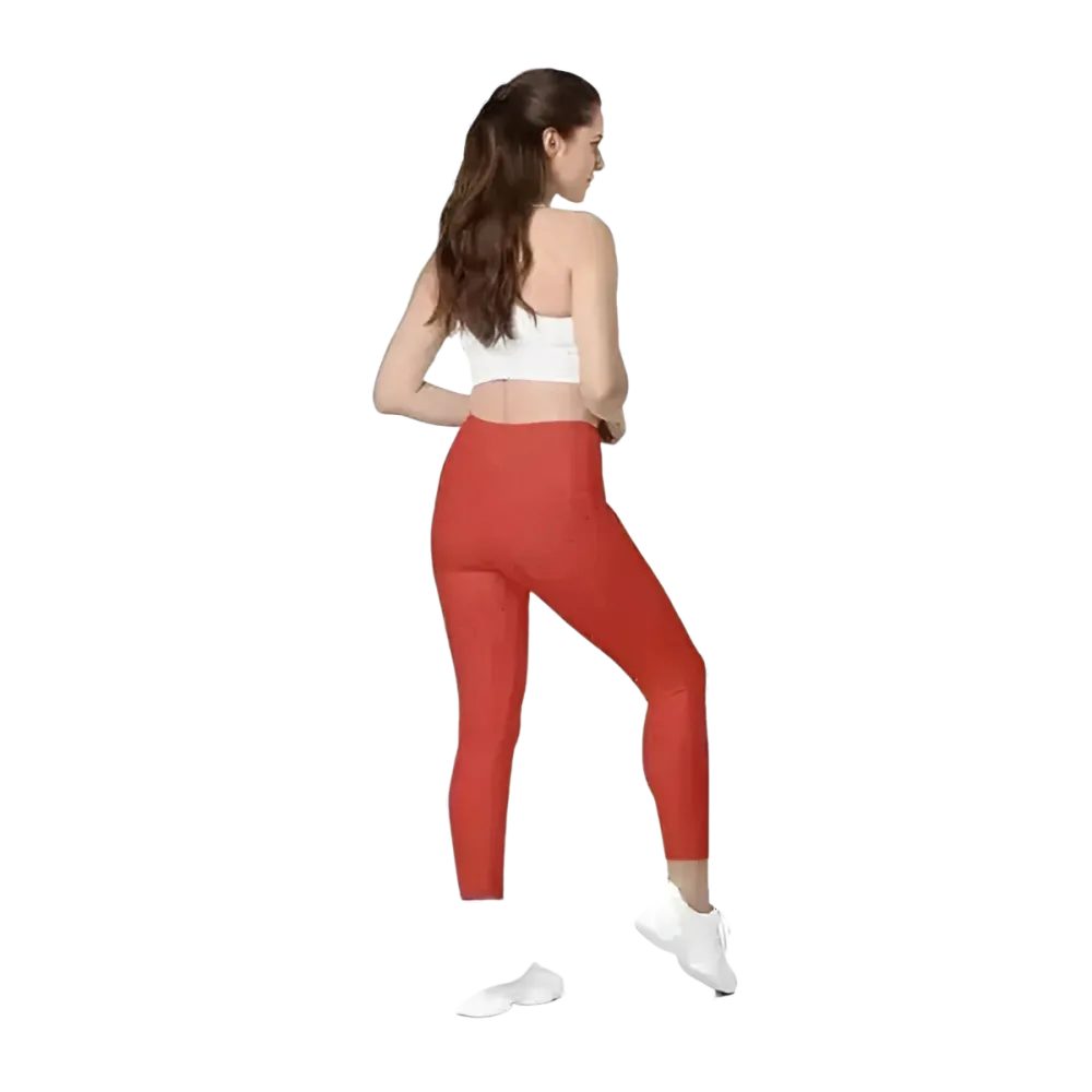 Damen Sport Leggings mit hoher Taille und Seitentaschen, in verschiedenen Größen, von BUYATHOME24, sportliche und bequeme Sportbekleidung