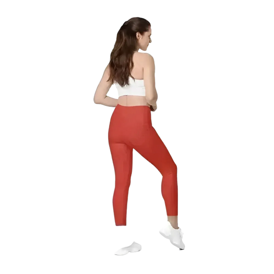 Damen Sport Leggings mit hoher Taille und Seitentaschen, in verschiedenen Größen, von BUYATHOME24, sportliche und bequeme Sportbekleidung