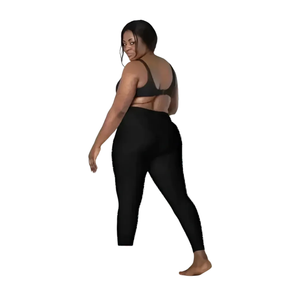 Damen Sport Leggings von BUYATHOME24, hohe Taille mit Seitentaschen, in 2XS bis 6XL, sportliche Fitnessbekleidung