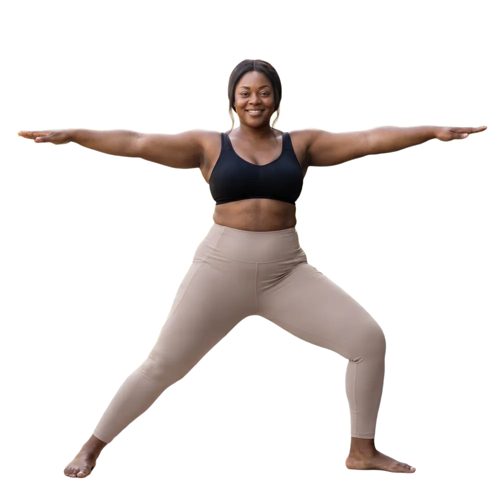 Damen Sport Leggings von BUYATHOME24, hohe Taille mit Seitentaschen, in 2XS-6XL, bequem und elastisch für Fitness und Alltag.