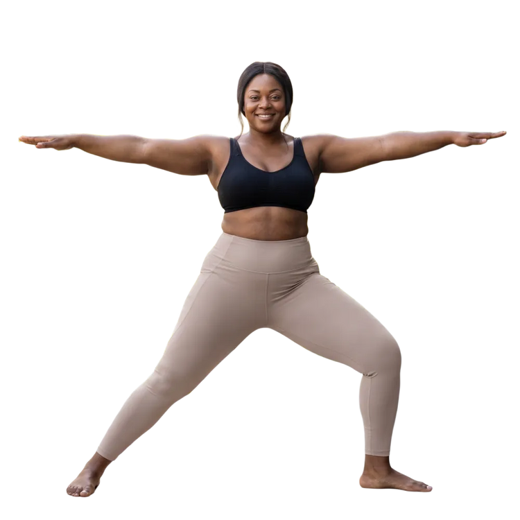 Damen Sport Leggings von BUYATHOME24, hohe Taille mit Seitentaschen, in 2XS-6XL, bequem und elastisch für Fitness und Alltag.