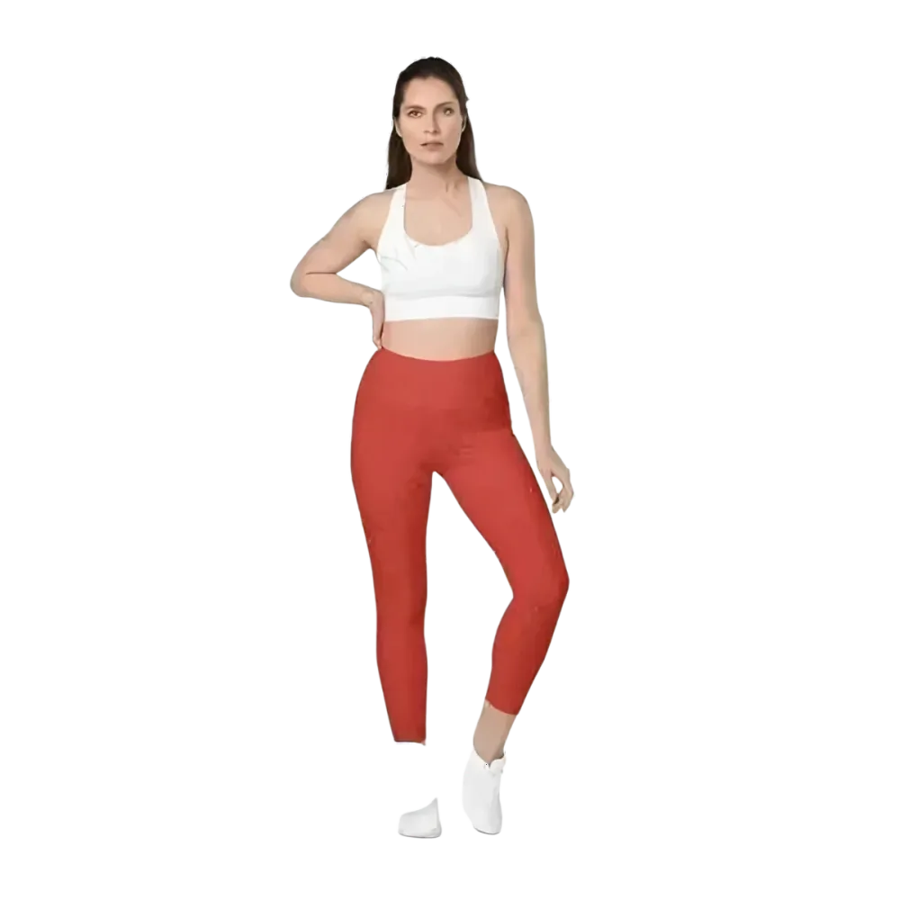Damen Sport Leggings von BUYATHOME24, hohe Taille, Seitentaschen, in den Größen 2XS bis 6XL, bequeme Sportbekleidung