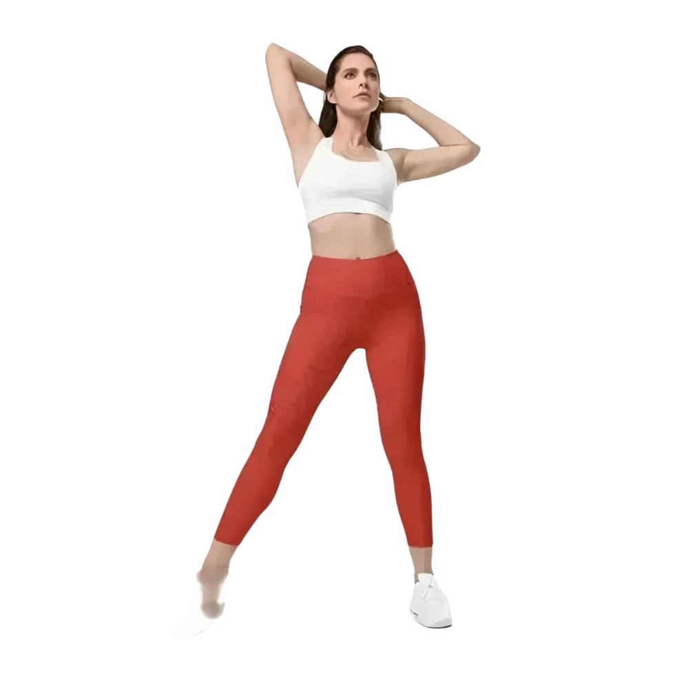 Damen Sport Leggings von BUYATHOME24, hohe Taille, seitliche Taschen, in den Größen 2XS bis 6XL, bequem und sportlich.