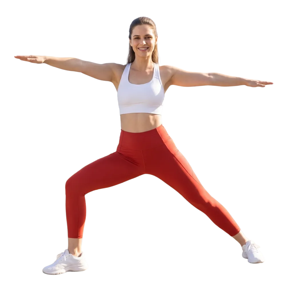 Damen Sport Leggings von BUYATHOME24, hohe Taille, seitliche Taschen, in den Größen 2XS bis 6XL, bequem und sportlich.