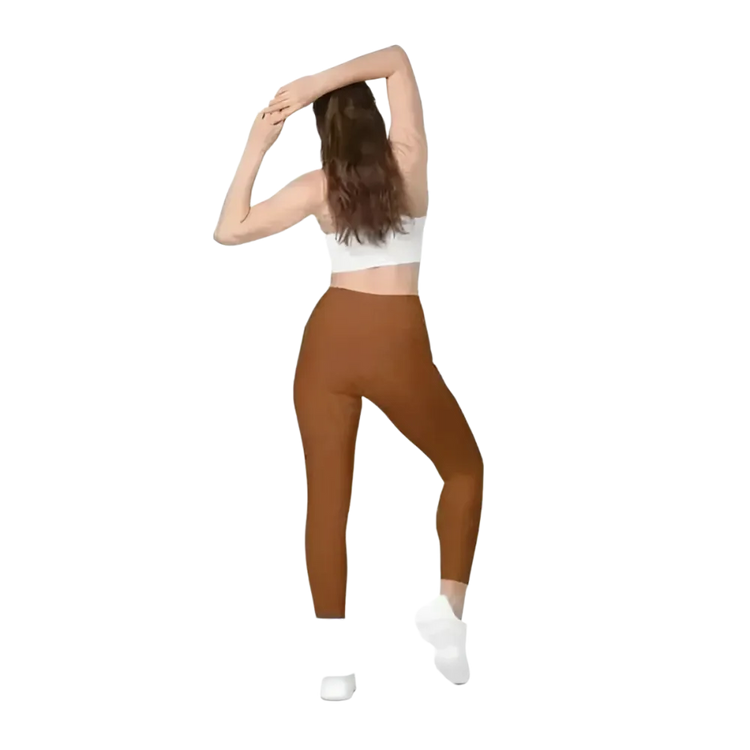 Damen Sport Leggings von BUYATHOME24, hohe Taille mit Taschen, in 2XS bis 6XL, aus sportlicher, elastischer Stoffqualität.