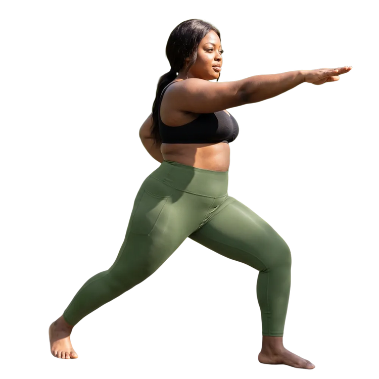 Damen Sport Leggings von BUYATHOME24 in hoher Taille mit Taschen, in 2XS-6XL, bequem und stylisch für Sport und Freizeit