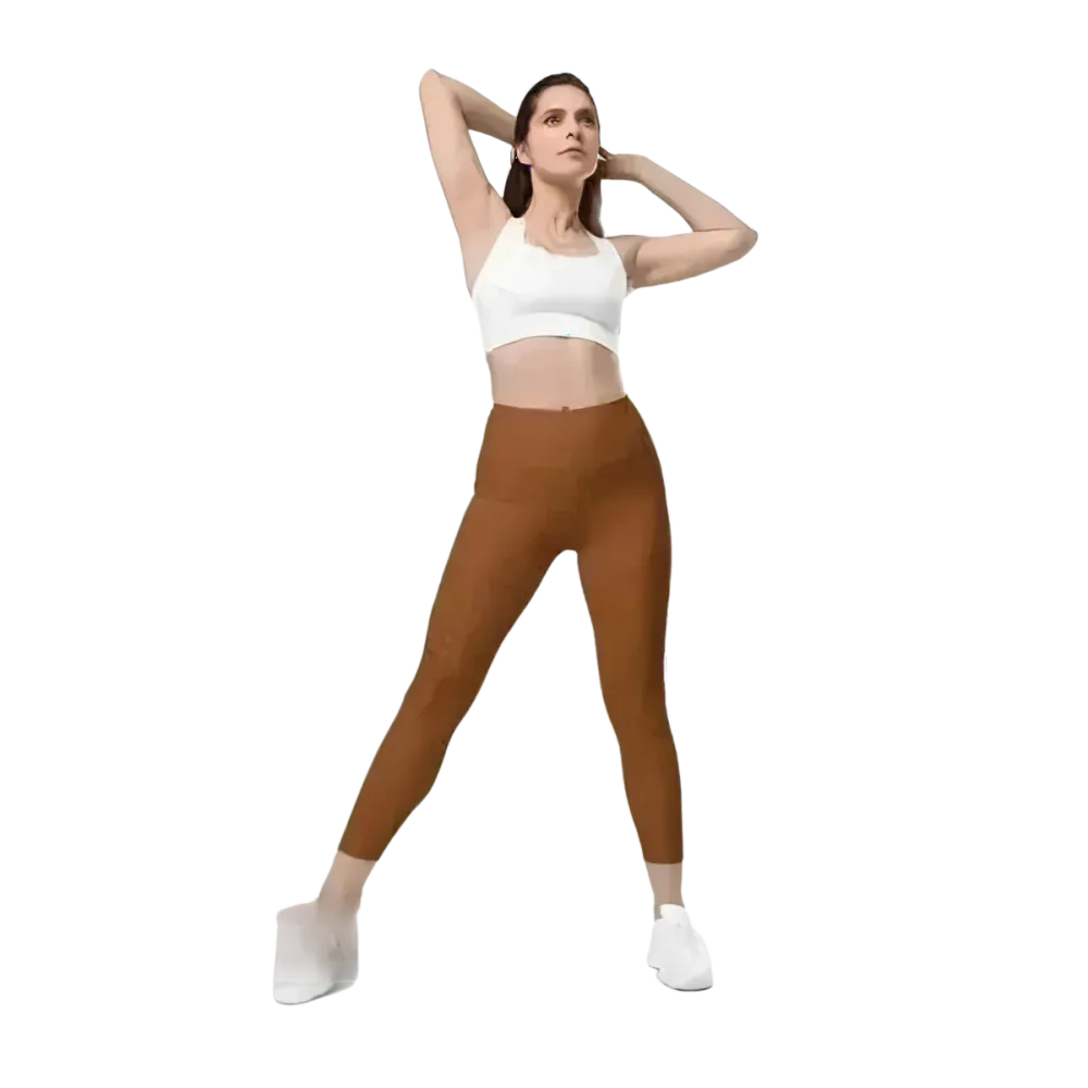 Damen Sport Leggings von BUYATHOME24, hohe Taille mit Taschen, in 2XS bis 6XL, bequeme Sportbekleidung für Damen
