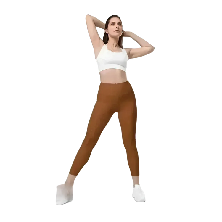Damen Sport Leggings von BUYATHOME24, hohe Taille mit Taschen, in 2XS bis 6XL, bequeme Sportbekleidung für Damen