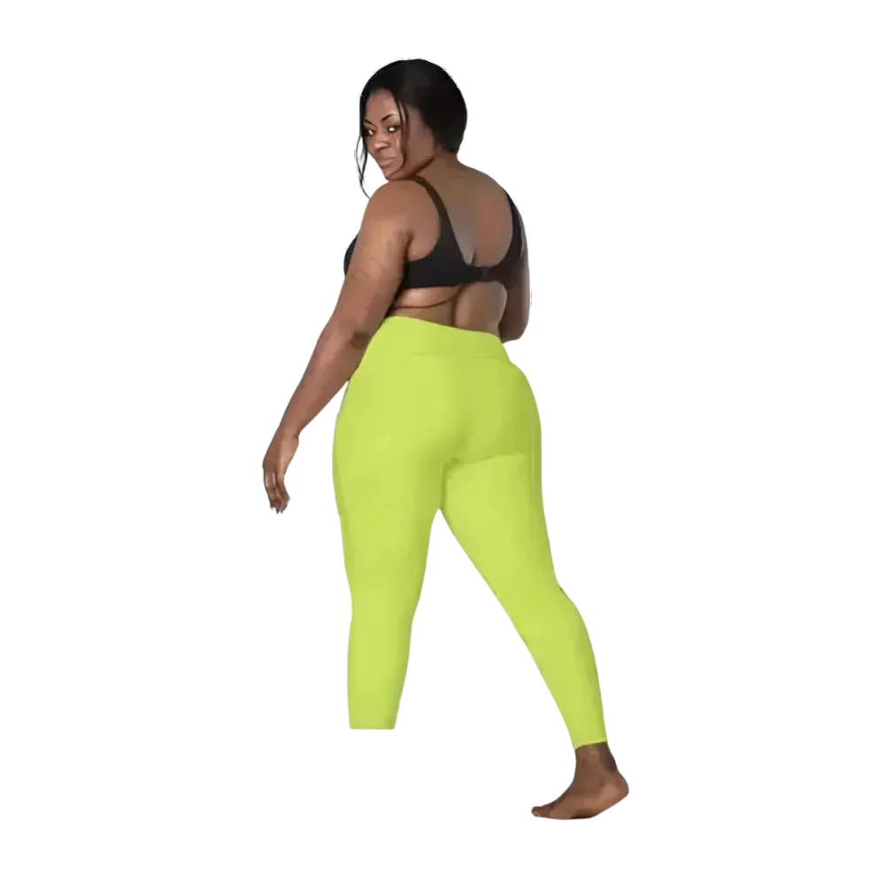 Damen Sport Leggings mit hoher Taille und UV-Schutz in verschiedenen Größen, von 2XS bis 6XL, in sportlicher Optik.