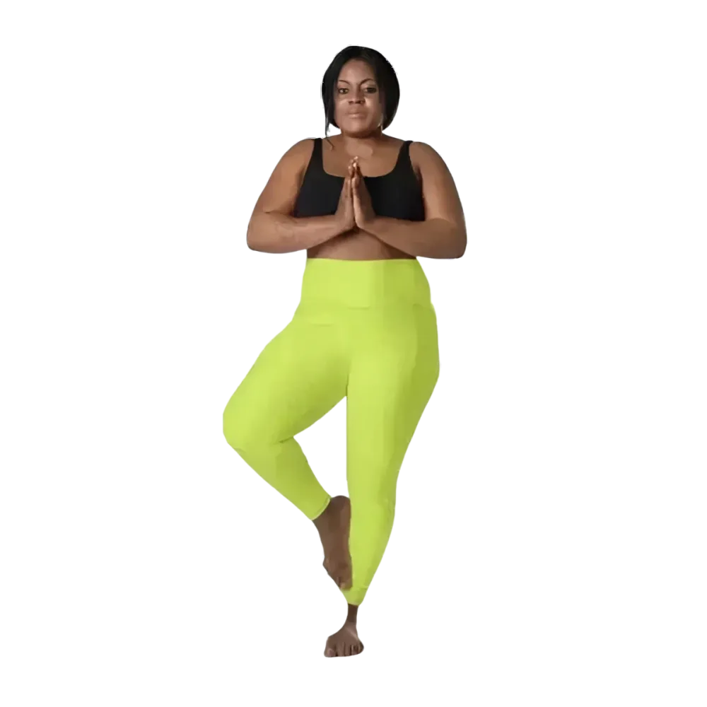Damen Sport Leggings von BUYATHOME24 in hoher Taille mit UV-Schutz, erhältlich in 2XS bis 6XL, sportliche und bequeme Fitnesshose
