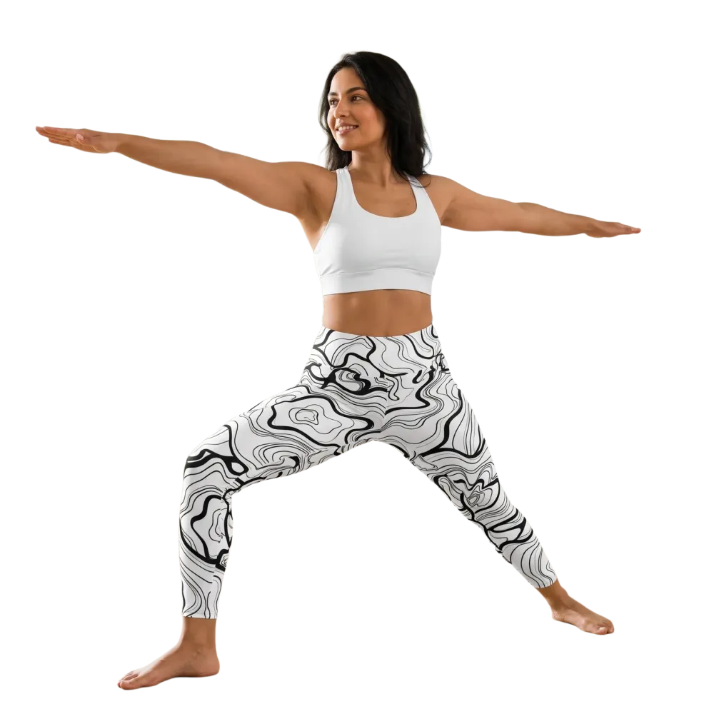 Damen Sport Leggings von BUYATHOME24 mit hoher Taille, UV-Schutz, in 2XS bis 6XL, bequemer Schnitt und elastischem Material
