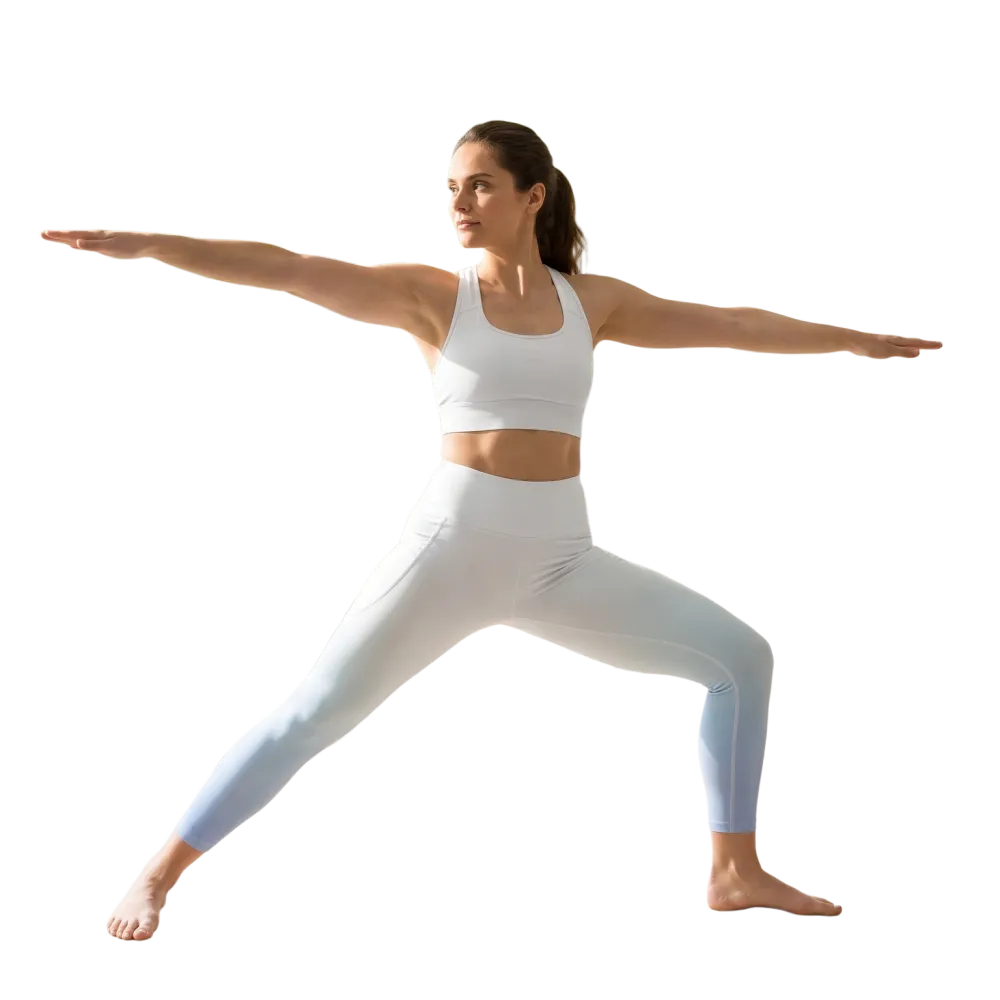 Damen Sport Leggings von BUYATHOME24 mit hoher Taille und Seitentaschen, in 2XS bis 6XL, bequem und elastisch.