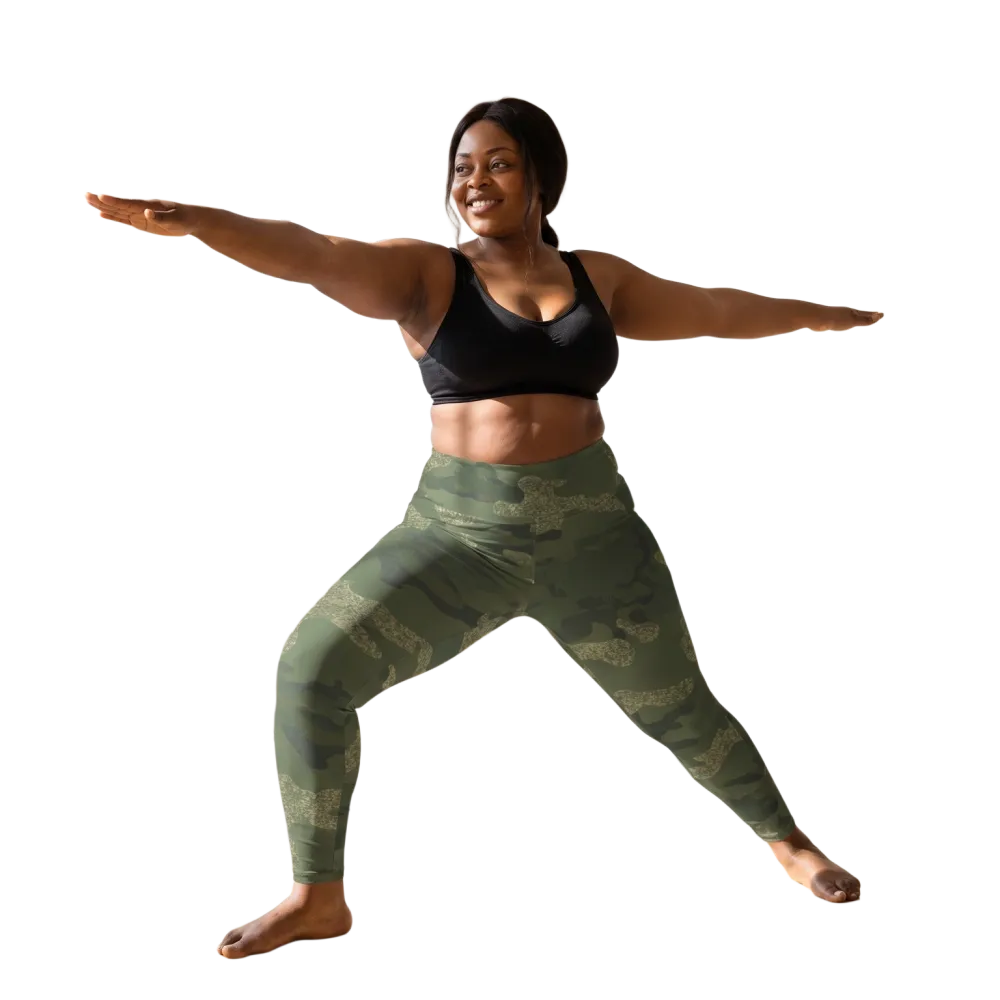 Damen Sport Leggings mit Seitenfächern und hoher Taille von BUYATHOME24, in 2XS-6XL, bequem und elastisch für sportliche Aktivitäten
