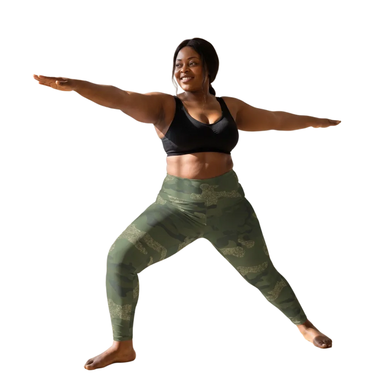 Damen Sport Leggings mit Seitenfächern und hoher Taille von BUYATHOME24, in 2XS-6XL, bequem und elastisch für sportliche Aktivitäten