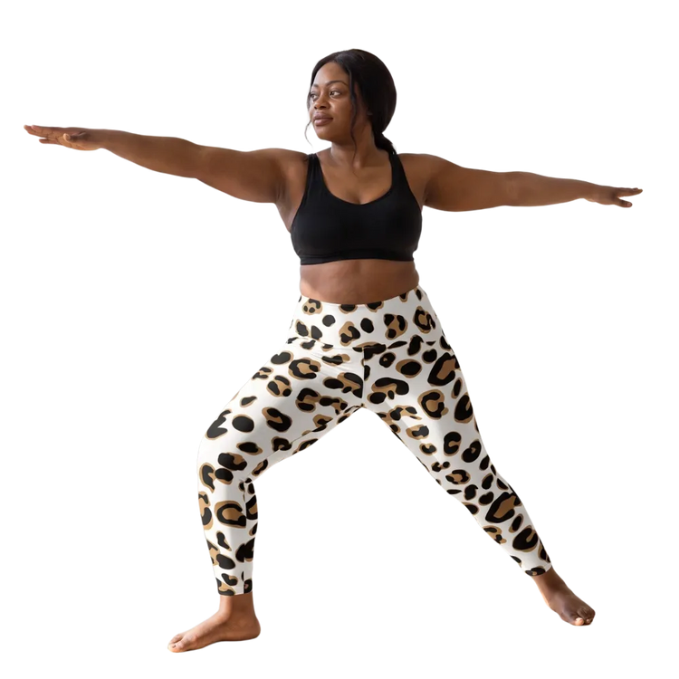 Damen Sport Leggings von BUYATHOME24 mit Seitentaschen, hoher Taille, in verschiedenen Größen, aus elastischem Material