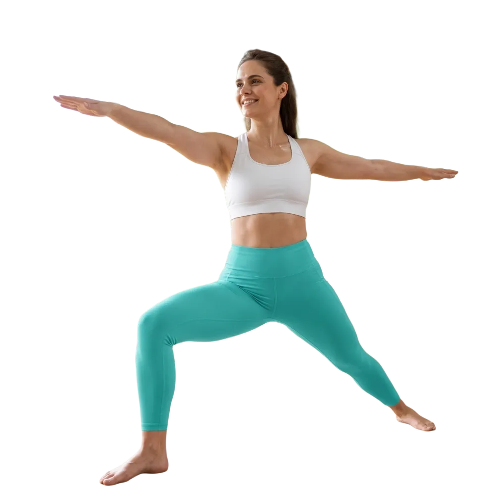 Damen Sport Leggings mit Seitentaschen und hoher Taille in Schwarz, von BUYATHOME24, in 2XS bis 6XL.