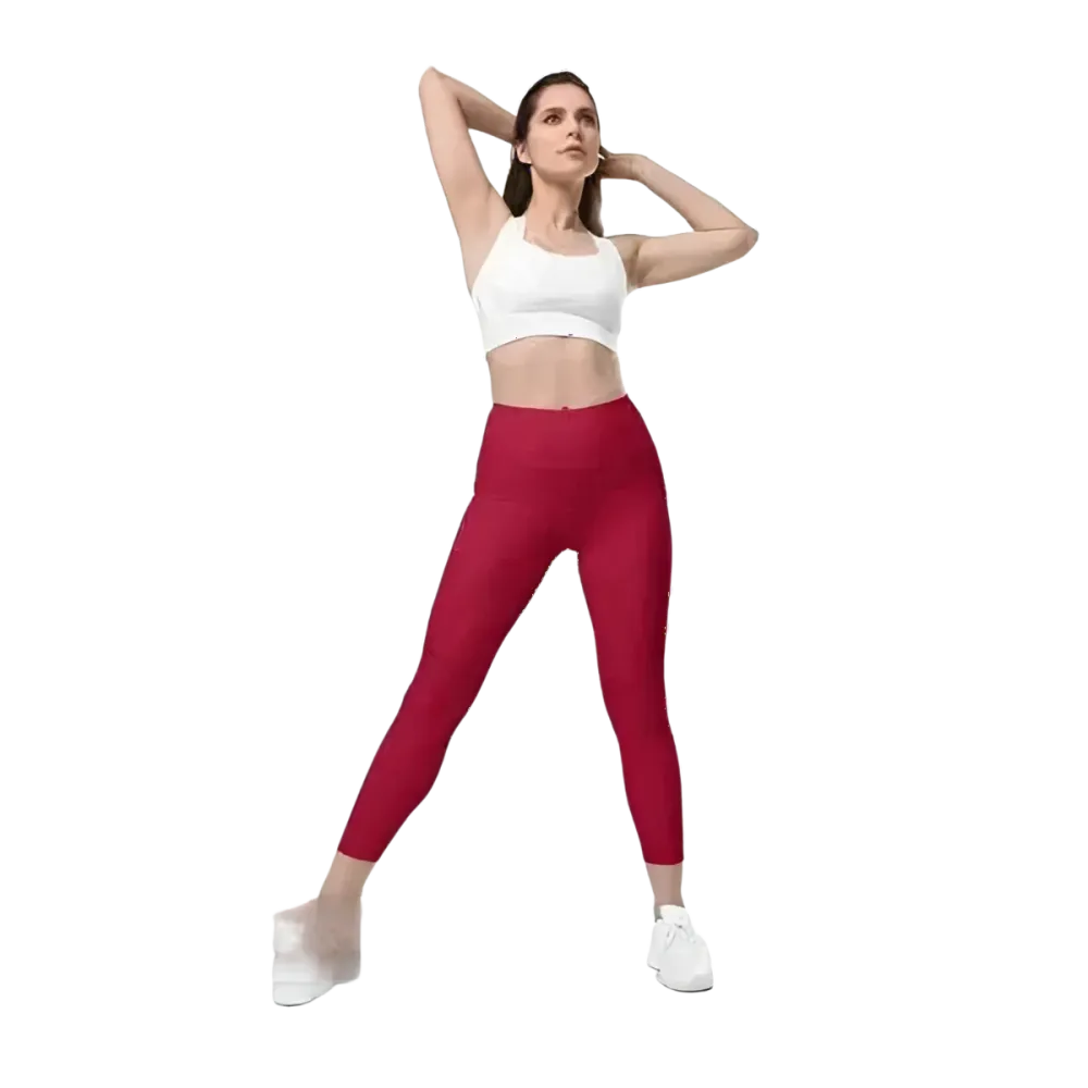 Damen Sportleggings in verschiedenen Größen von 2XS bis 6XL, bequem und elastisch, von BUYATHOME24, sichtbar auf einem Model.