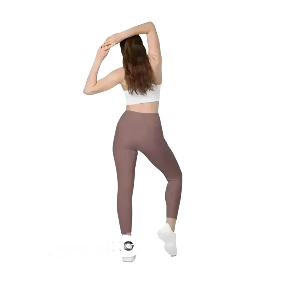Damen Sportleggings mit V-Bund in verschiedenen Größen von BUYATHOME24, aus elastischem Material, schwarze Farbe, sportlich geschnitten