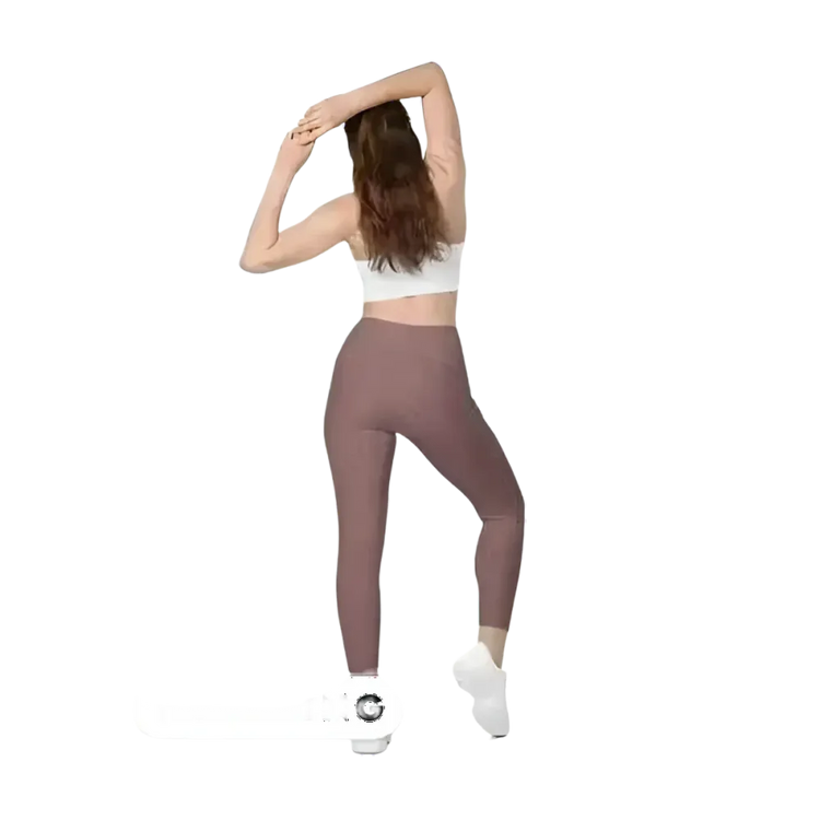 Damen Sportleggings mit V-Bund in verschiedenen Größen von BUYATHOME24, aus elastischem Material, schwarze Farbe, sportlich geschnitten