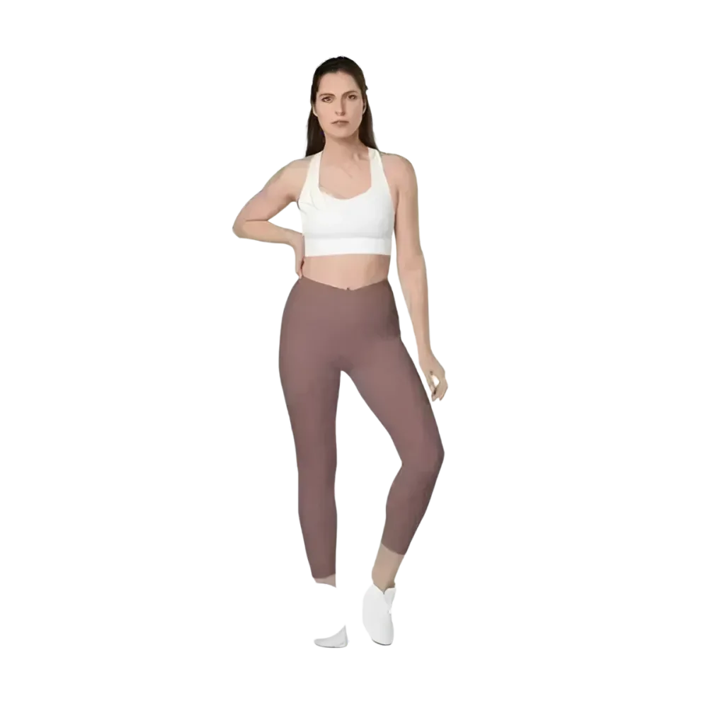 Damen Sportleggings mit V-Bund in verschiedenen Größen, aus Sportbekleidung von BUYATHOME24, bequem und elastisch.