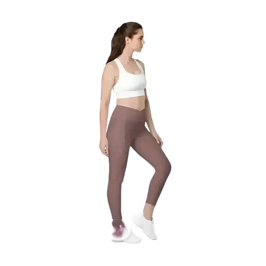 Damen Sportleggings mit V-Bund in Schwarz, in den Größen 2XS bis 6XL, von BUYATHOME24, für sportliche Aktivitäten.